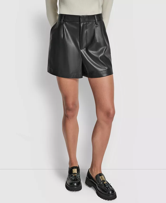 Women's High-Rise Faux-Leather Shorts - thumbnail 2