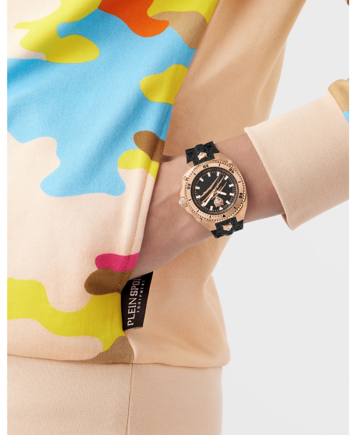 Plein Sport Mens Thunder Force 3 Hand Quartz Black Silicone Strap 47mm