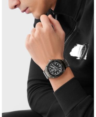 Men's Thunder Force 3 Hand Quartz IP Black Bracelet Watch, 47mm