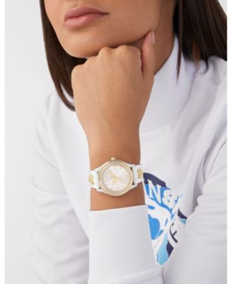 Women's Eclipse 3 Hand Quartz White Silicone Strap Watch, 36mm