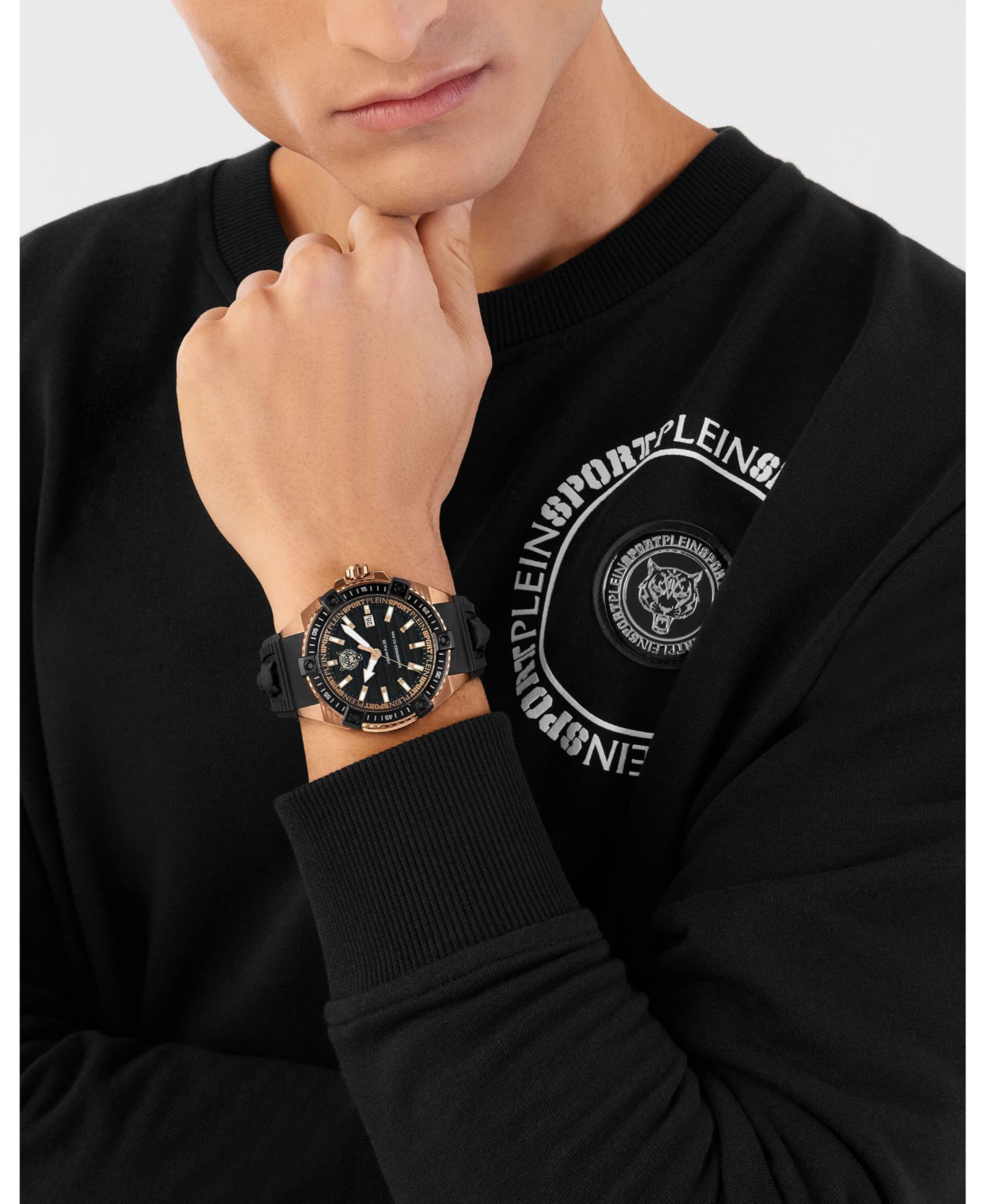 Мужские часы Plein Sport Urban Pulse 3 Hand Date Quartz Black Silicone Strap Watch, 47mm — фото 5
