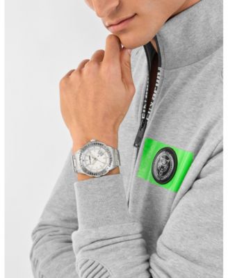 Plein Sport Men's 3 Hand Date Quartz Stainless Steel Bracelet Watch, 44mm