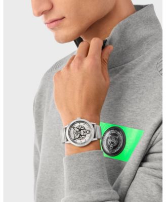 Men's Iron Tiger 3 Hand Quartz Stainless Steel Bracelet Watch, 44mm