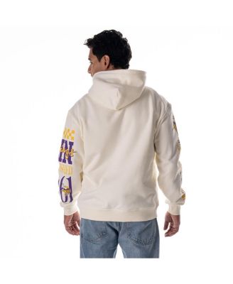 Men's and Women's Cream Minnesota Vikings Stacked Graphic Sleeve Fleece Hoodie