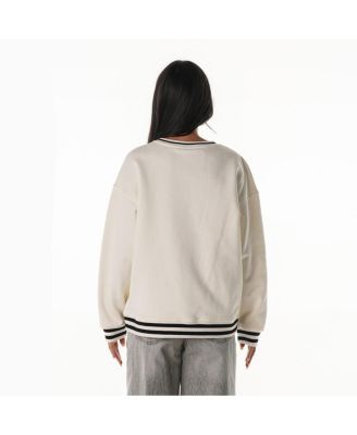 Women's Cream New Orleans Saints Oversized Vintage French Terry Sweatshirt