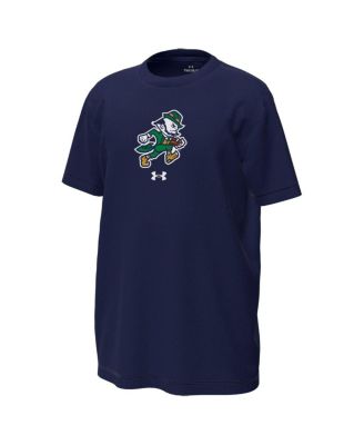 Under Armour - Big Boys and Girls Navy Notre Dame Fighting Irish Leprechaun Tech Stretch T-Shirt