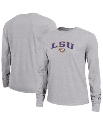 Champion - Women's Gray LSU Tigers Arch Over Logo Long Sleeve T-Shirt