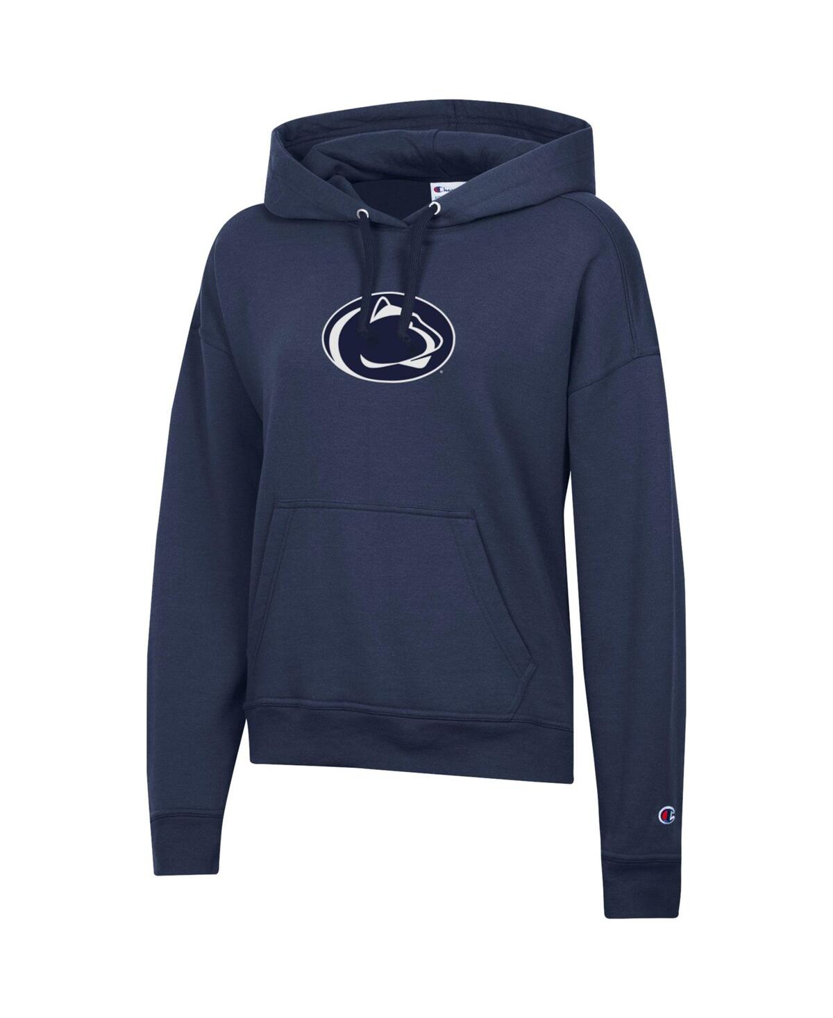 Champion Women's Navy Penn State Nittany Lions Powerblend Fleece Hoodie In Blue