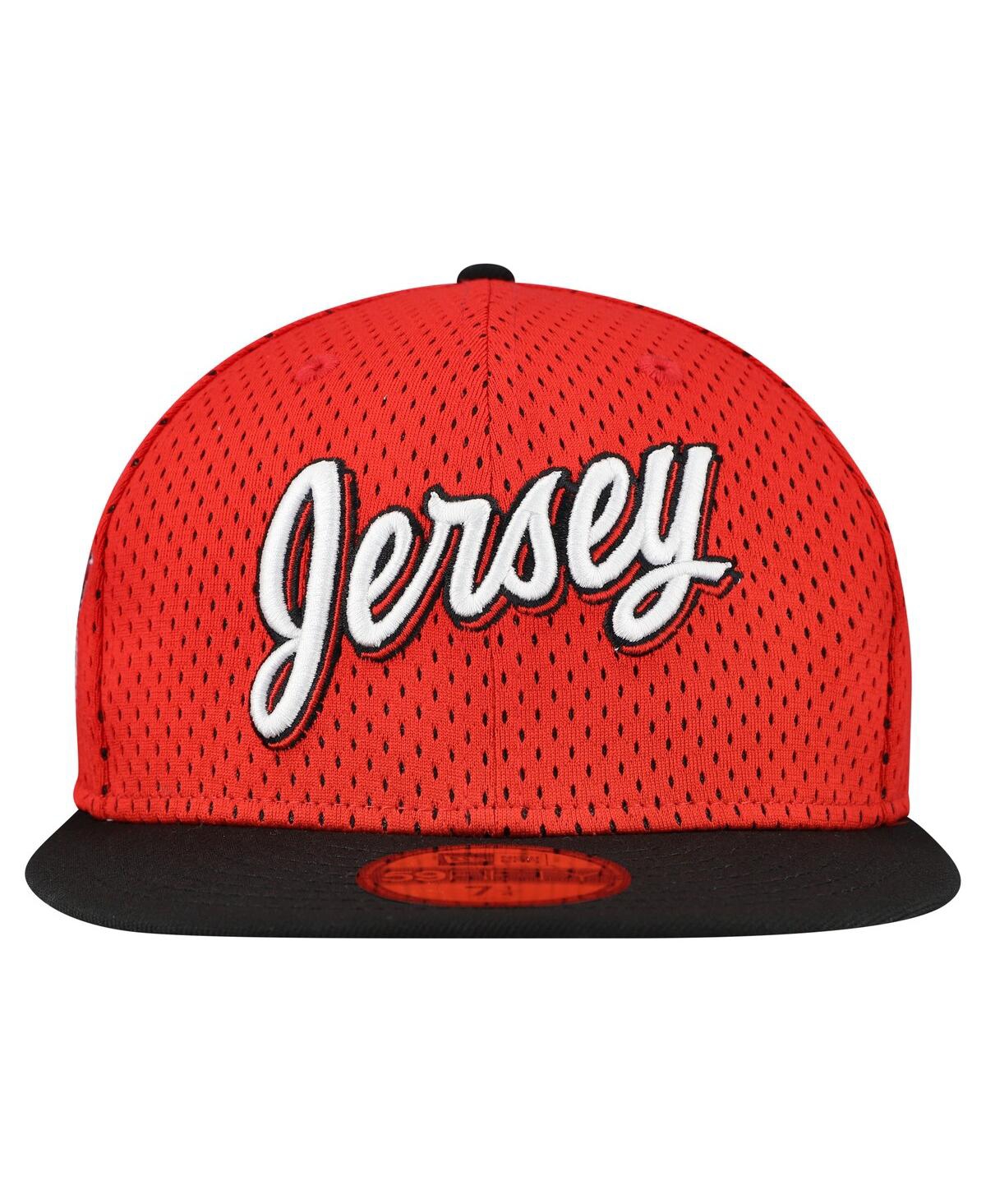 New Era Men's Red/black New Jersey Devils Mesh Crown Two-tone 59fifty Fitted Hat In Red