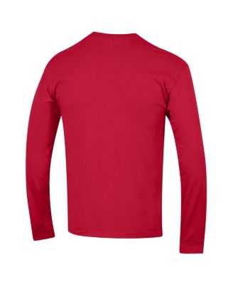Men's Red Utah Utes Arch Over Logo 2-Hit Long Sleeve T-Shirt