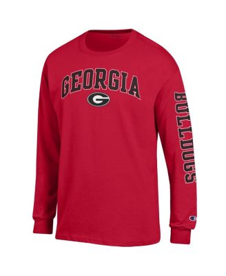Men's Red Georgia Bulldogs Arch Over Logo 2-Hit Long Sleeve T-Shirt