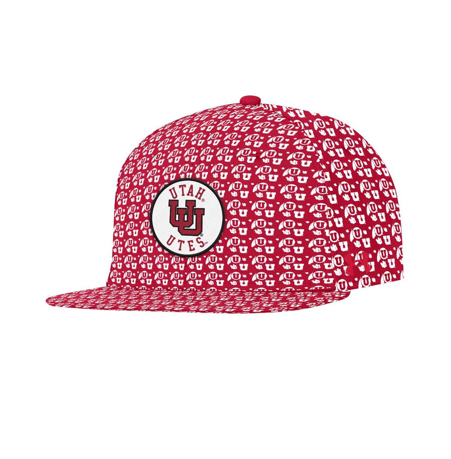 Мужская кепка Under Armour Red Utah Utes Gameday ArmourFuse Snapback Hat — фото 1