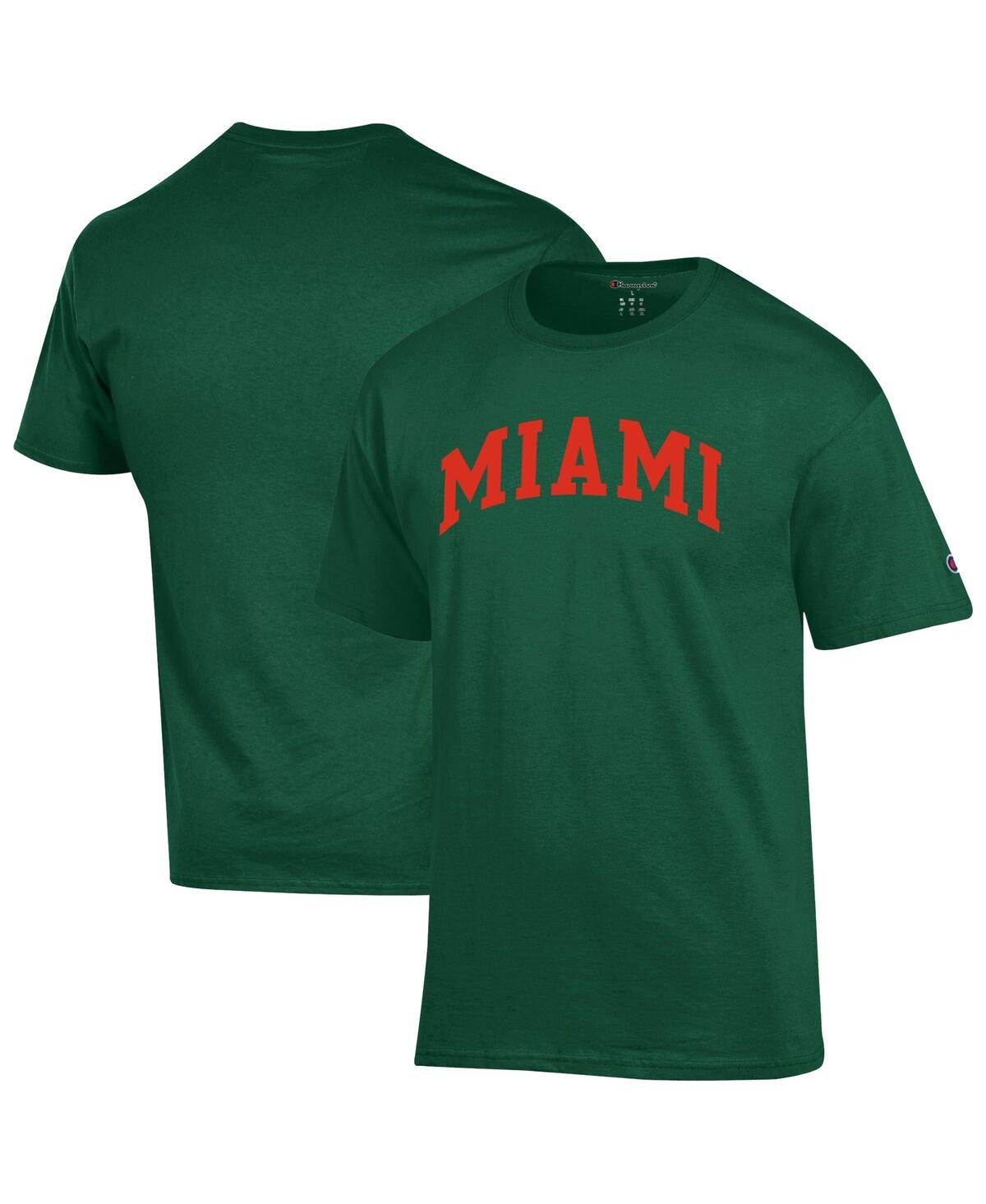 Champion Men's Orange Miami Hurricanes Basic Arch T-Shirt - Green