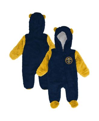 Outerstuff - Baby Boys and Girls Newborn Navy Denver Nuggets Stay Napping Fleece Bunting Full-Zip Sleeper