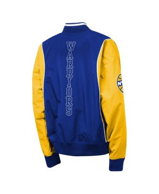 Big Boys and Girls Royal/Gold Golden State Warriors Two-Pointer Full-Zip Windbreaker Jacket