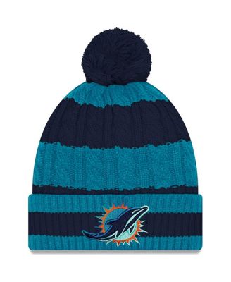 New Era - Women's&nbsp;Aqua Miami Dolphins 2025 Rivalries Collection Braided Cuffed Pom with Knit Hat