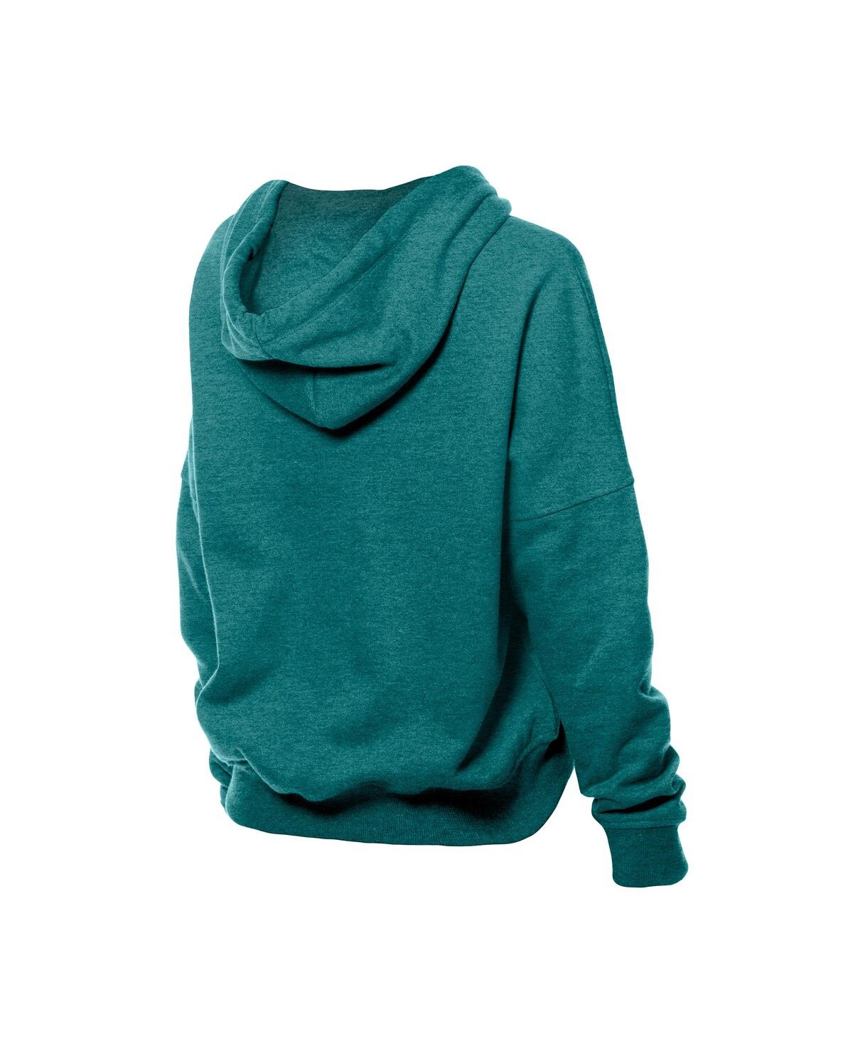 New Era Women's Aqua Miami Dolphins Throwback Boxy Hoodie Sweatshirt In Blue