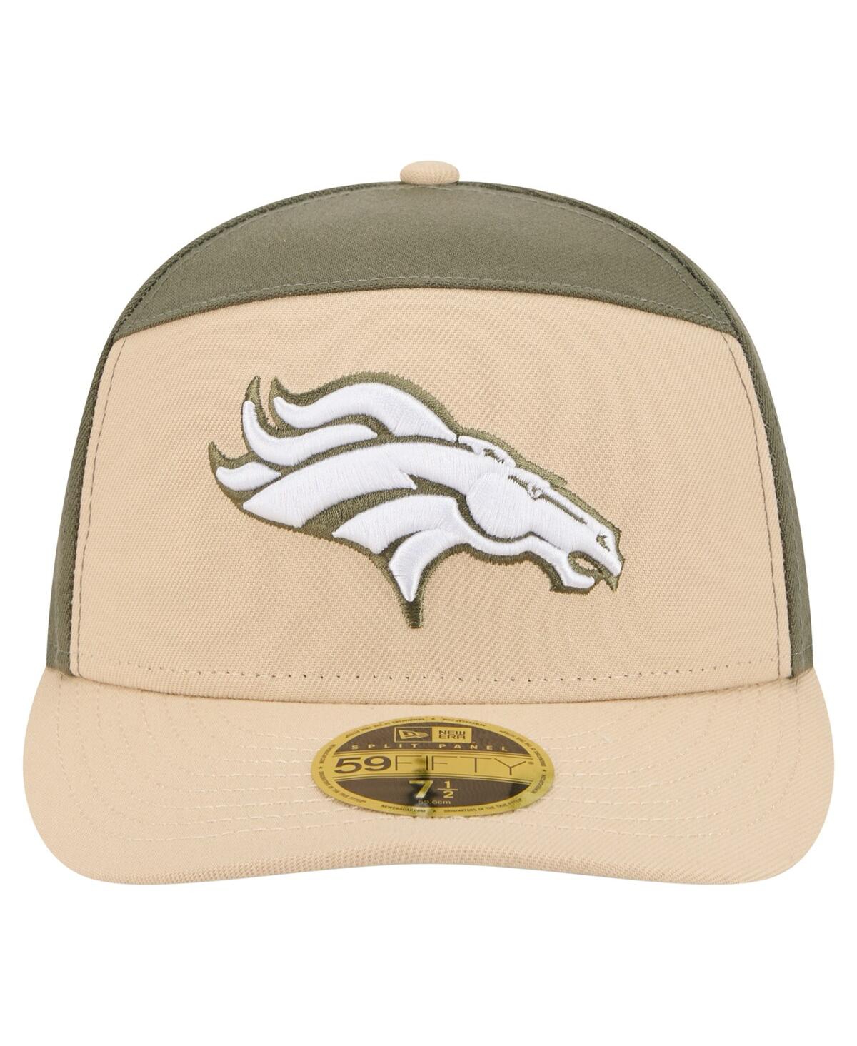 New Era Men's Light Beige/olive Denver Broncos Color Pack Split Panel 59fifty Fitted Hat In Multi