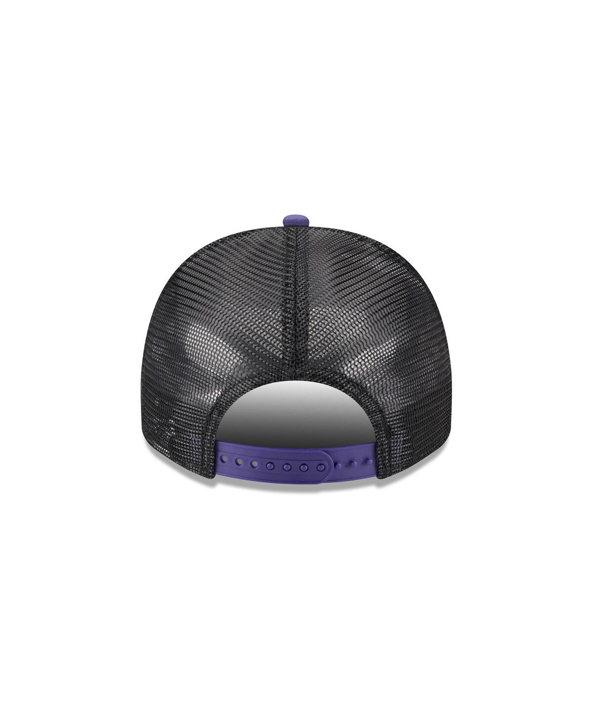 New Era Men's Cream/black Baltimore Ravens Banner A-frame 9fifty Trucker Snapback Hat In Black
