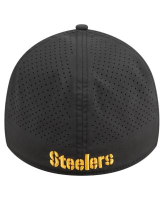 Men's Black Pittsburgh Steelers Perforated 39THIRTY Flex Hat