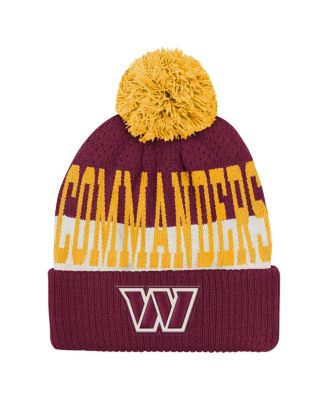 Outerstuff - Big Boys and Girls Burgundy Washington Commanders Modern Fan Cuffed with Pom Knit Hat