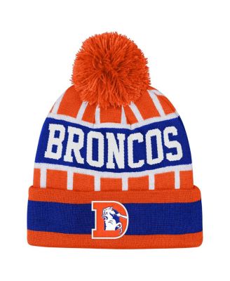 Outerstuff - Big Boys and Girls Orange Denver Broncos Go Fast Cuffed with Pom Knit Hat