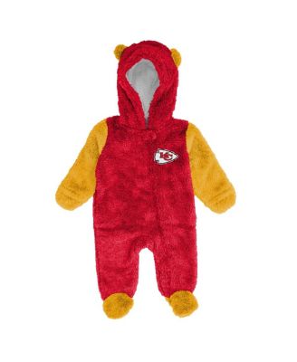 Baby Boys and Girls Red Kansas City Chiefs Stay Napping Fleece Bunting Full-Zip Sleeper