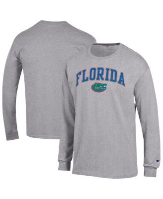 Champion - Men's Heather Gray Florida Gators Arched Logo Long Sleeve T-Shirt