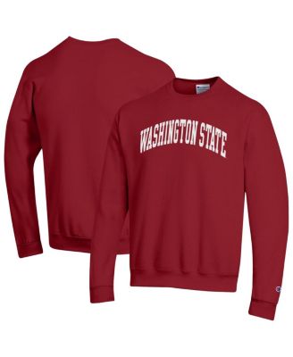 Champion - Men's Crimson Washington State Cougars Basic Arch Fleece Pullover Sweatshirt