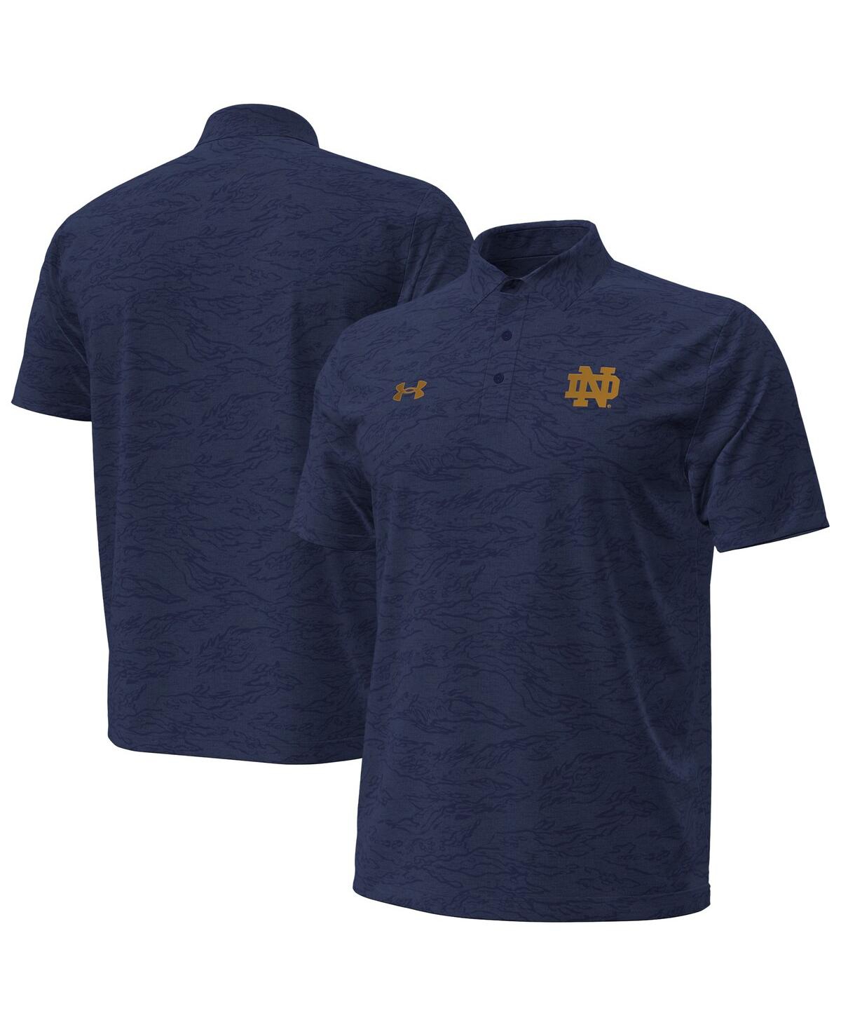 Under Armour Men's Navy Notre Dame Fighting Irish Drive Camo Jacquard Polo Shirt In Blue