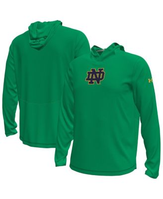 Under Armour - Men's Kelly Green Notre Dame Fighting Irish Sideline Knockout Long-Sleeve Hooded T-Shirt