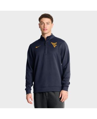 Nike - Men's Navy West Virginia Mountaineers 2025 Coaches Premium Dri-FIT Half-Zip Pullover Hoodie