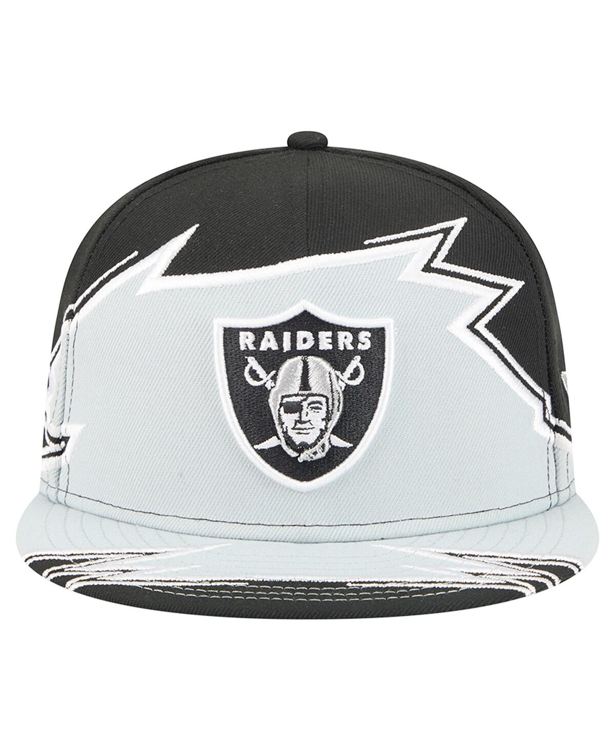 New Era Men's Black/gray Las Vegas Raiders Break 59fifty Fitted Hat In Black