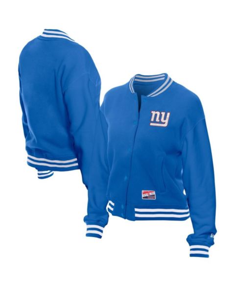 Женские куртки New Era Women's Royal New York Giants Throwback Fleece Full-Snap Jacket