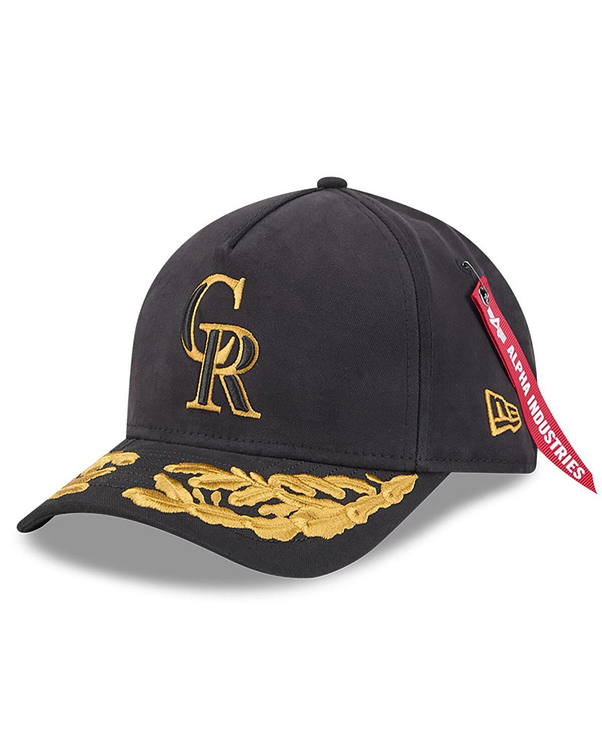 New Era Men's Black Colorado Rockies A-frame 9forty Adjustable Hat In Black