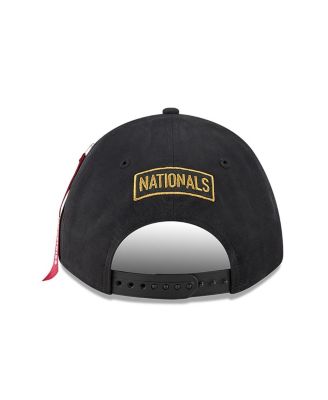 Men's Black Washington Nationals A-Frame 9FORTY Adjustable Hat