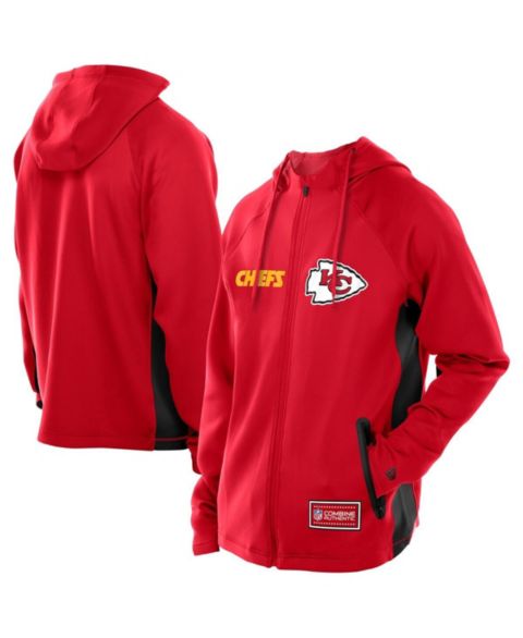 Мужское худи New Era Red Kansas City Chiefs Combine Authentic Raglan Scuba Full-Zip