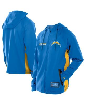 New Era - Men's Powder Blue Los Angeles Chargers Combine Authentic Raglan Scuba Full-Zip Hoodie