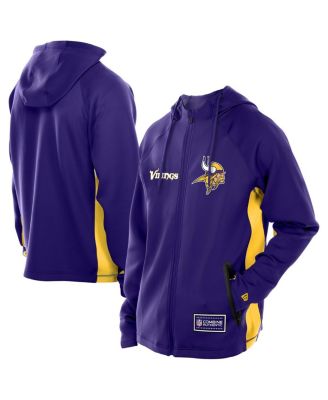 New Era - Men's Purple Minnesota Vikings Combine Authentic Raglan Scuba Full-Zip Hoodie