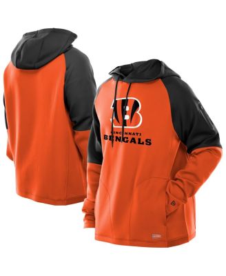 Men's Orange Cincinnati Bengals Combine Authentic Color Block Raglan Pullover Hoodie