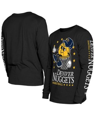 New Era - Men's Black Denver Nuggets Old School Sport Long Sleeve T-Shirt