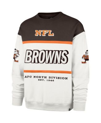 Men's White Cleveland Browns Throwback Breeze Maximalist Sweatshirt
