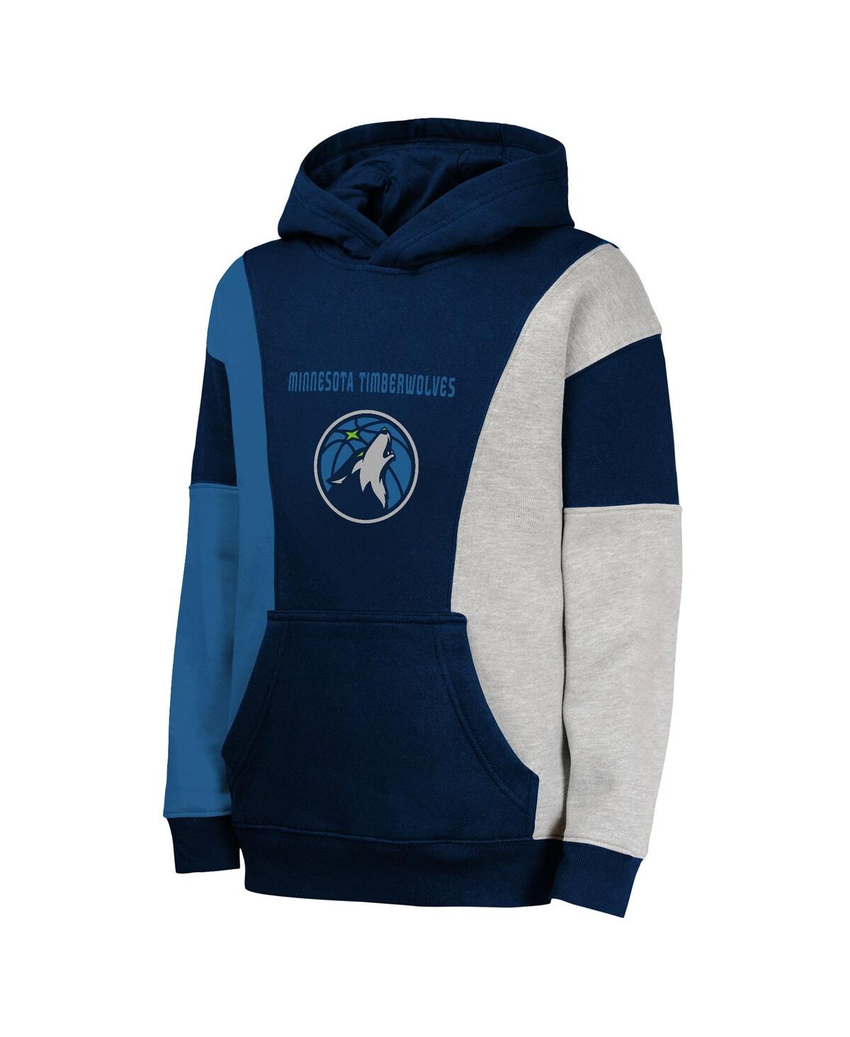 Outerstuff Big Boys And Girls Navy Minnesota Timberwolves Ace In The Hole Pullover Hoodie In Blue