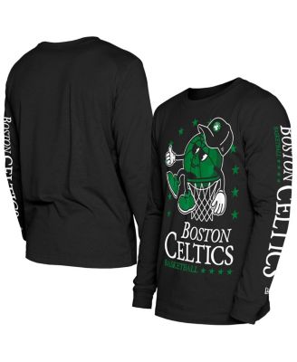 New Era - Men's Black Boston Celtics Old School Sport Long Sleeve T-Shirt