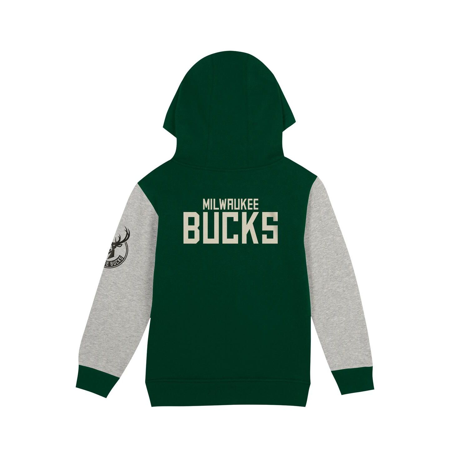 Худи Outerstuff Hunter Green Milwaukee Bucks Fair Catch Fleece Pullover для мальчиков-малышей — фото 2