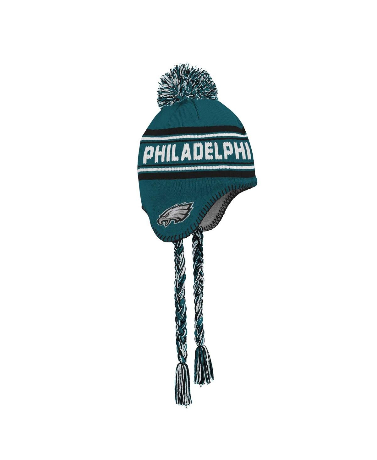 Outerstuff Preschool Midnight Green Philadelphia Eagles Jacquard Tassel With Pom Knit Hat In Green