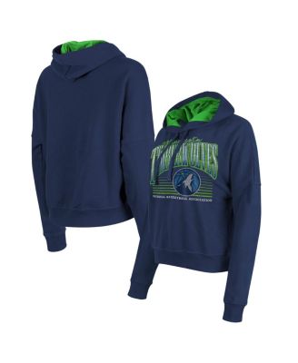 New Era - Women's Navy Minnesota Timberwolves Boxy Pullover Hoodie