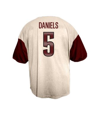 Men's Jayden Daniels Cream Washington Commanders Big Tall Baseball Button-Up Shirt