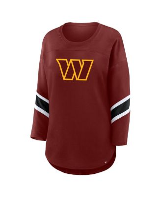 Women's Burgundy Washington Commanders Plus Size Redzone 3/4-Sleeve Scoop Neck T-Shirt