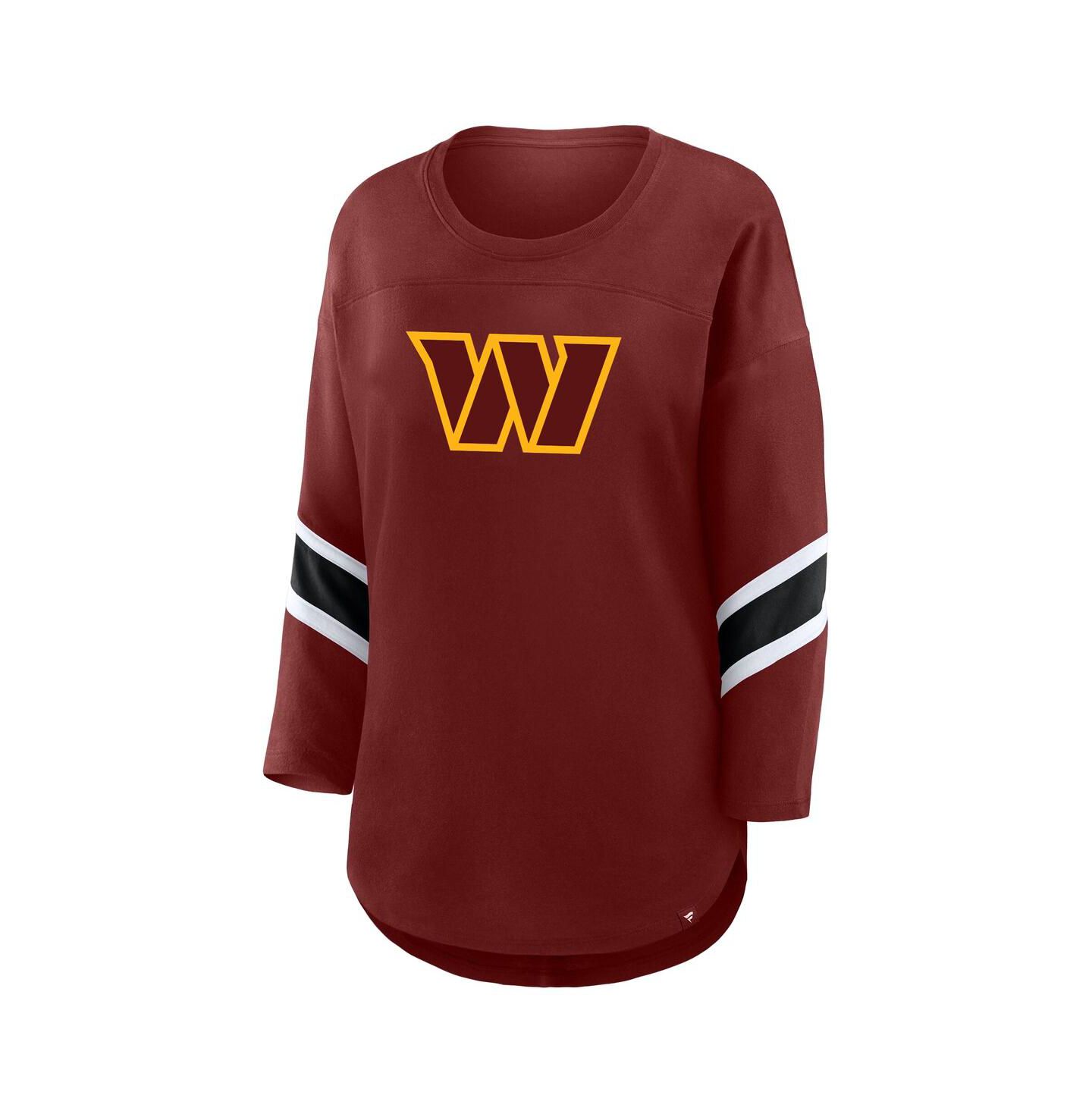 Женская футболка Fanatics Burgundy Washington Commanders Plus Size Redzone 3/4-Sleeve Scoop Neck — фото 3